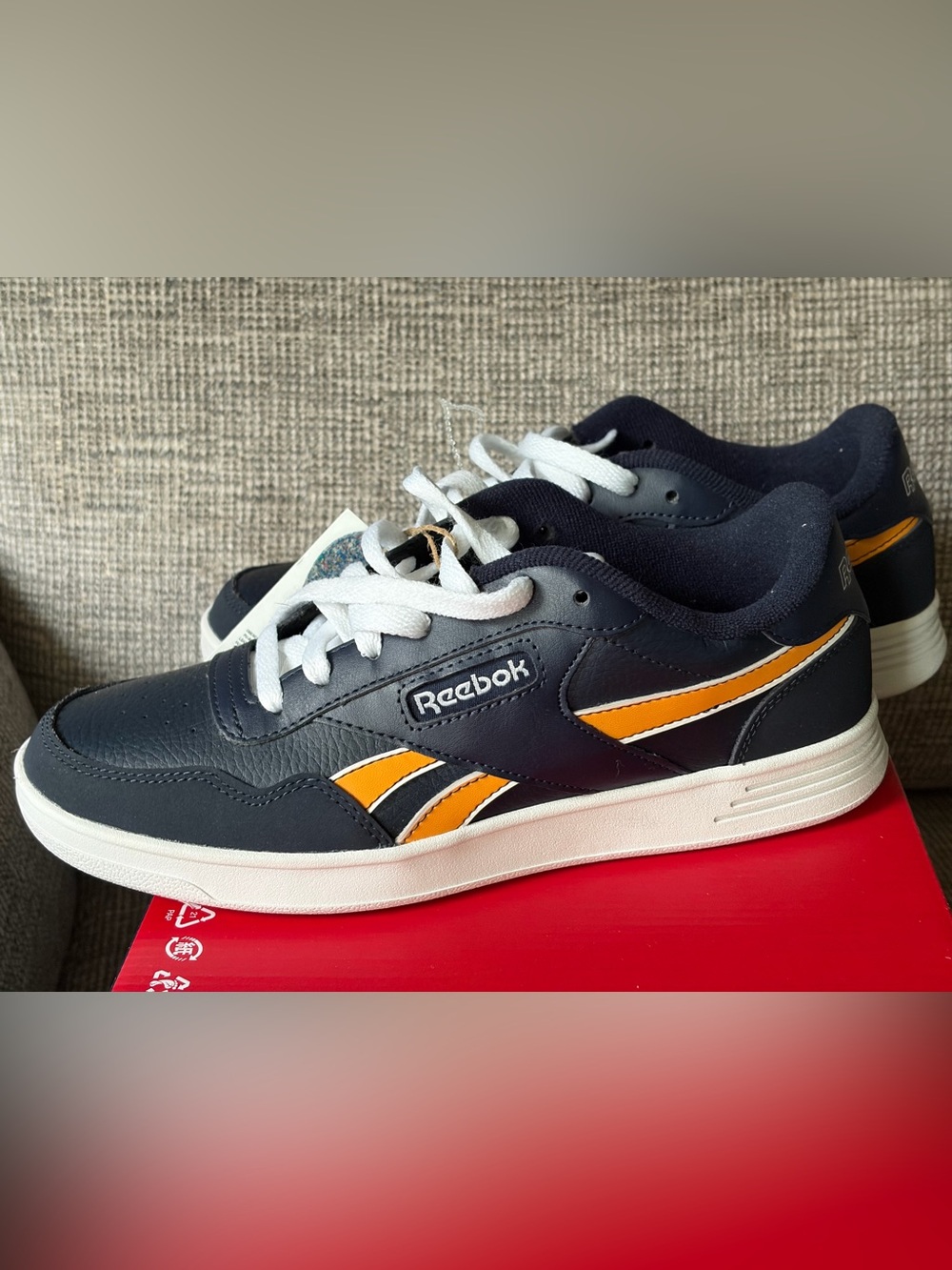 Reebok Navy & Gold Sneakers 7.5